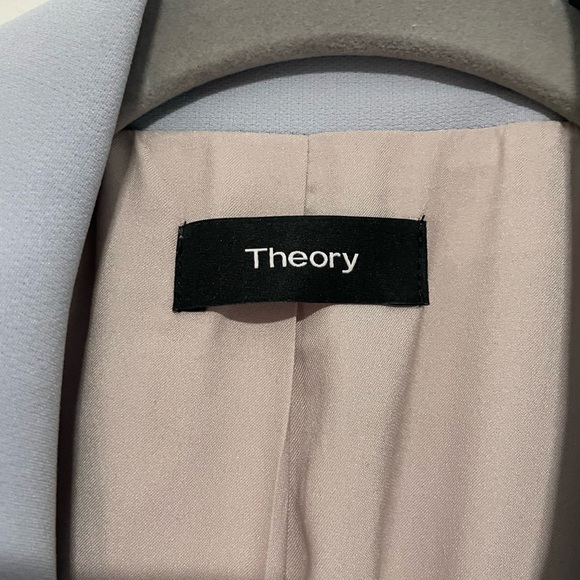 Theory Oaklane Trench Coat in Admiral Crepe in Misty Blue - Size M - Picture 7 of 10